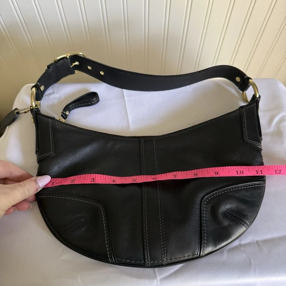 Coach 11372 Black Leather Ergo Hobo Crescent Shoulder Bag Purse Handbag Y2K 2007